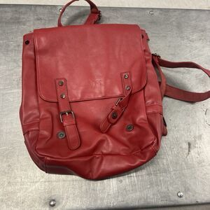 LXY Red Vegan Leather backpack Leather